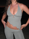 Aqua Halter Top